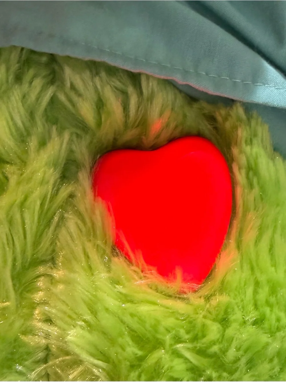 Grinch Plush Build a Bear in scrubs with light up heart